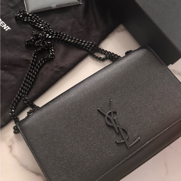 Saint Laurent Black Leather Clutch - Picture 1 of 4
